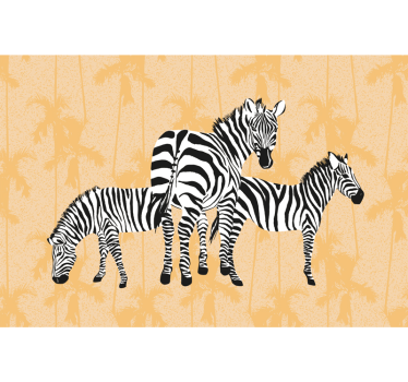 Fototapeta zwierzęta stylizowane trio zebry - TenStickers