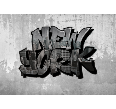 Graffiti z widokiem na miasto tapeta z nowym jorkiem - TenStickers