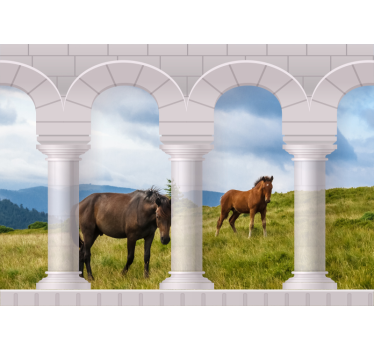 Fototapeta ze zwierzętami majestatyczny widok koni - TenStickers
