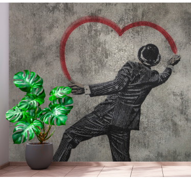 Banksy serce graffity fototapeta tekstura texture - TenStickers