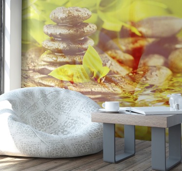 Biała tapeta orchidea - TenStickers