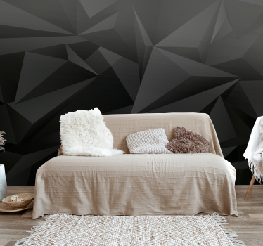 Ciemna poli geometryczna tapeta ścienna 3d - TenStickers