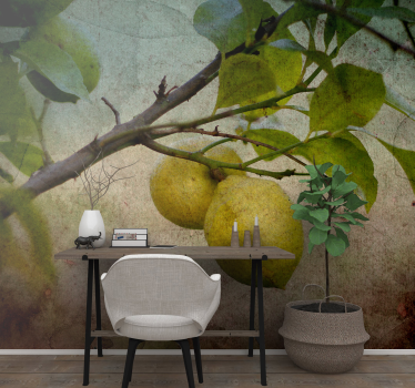 Drzewo cytrynowe w stylu vintage do kuchni - TenStickers
