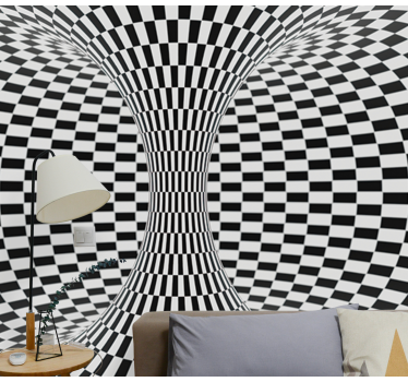 Fototapeta 3d czarno-biały tunel 3d - TenStickers