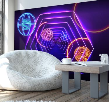 Fototapeta 3d kulki w tunelu - TenStickers