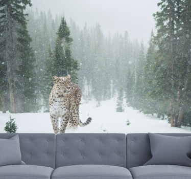 Fototapeta 3d leopard ze zwierzęciem - TenStickers