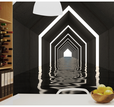 Fototapeta 3D perspektywa tunelu odblaskowego - TenStickers