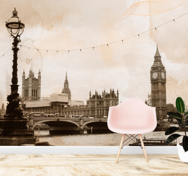 Fototapeta big ben sepia londyn - TenStickers