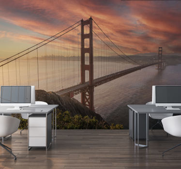 Fototapeta na ścianę w biurze z mostem Golden Gate - TenStickers
