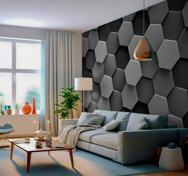 Fototapeta 3D szare trójwymiarowe sześciany - TenStickers