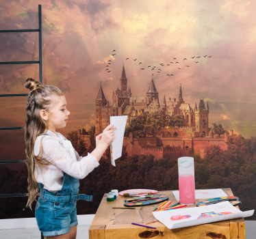 Fototapeta fantasy krajobraz majestatycznego zamku - TenStickers