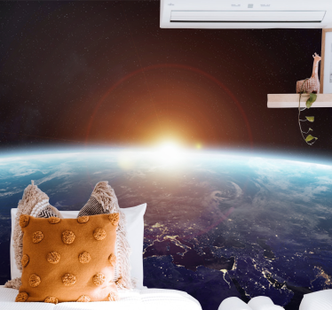 Fototapeta kosmos widok wschodu słońca nad ziemią - TenStickers
