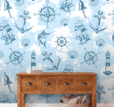 Fototapeta krajobraz elementy morskiej przygody - TenStickers