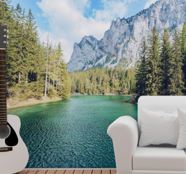 Fototapeta krajobraz scena górskiego jeziora - TenStickers