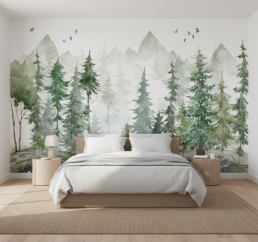 Fototapeta las sosna nordic w stylu minimalistycznym - TenStickers