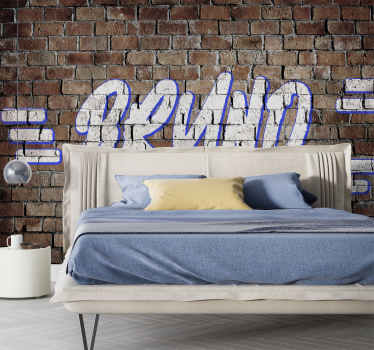 Fototapeta do pokoju młodzieżowego ceglane graffiti z imieniem - TenStickers