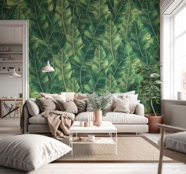 Tapeta do salonu  natura duże liście - TenStickers