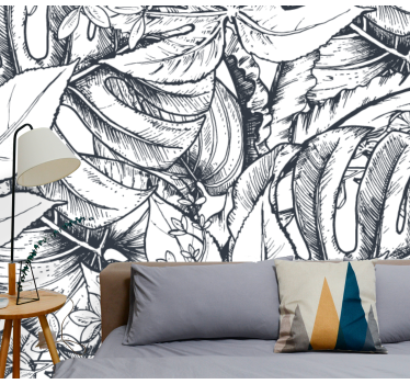 Fototapeta natura ilustracja botaniczna z liśćmi - TenStickers