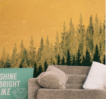 Fototapeta natura sylwetka sosny - TenStickers