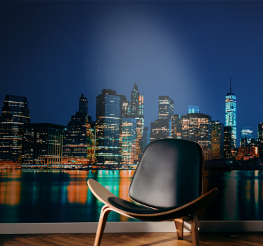 Fototapeta nowy jork nocne skyline nowego jorku - TenStickers