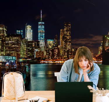 Fototapeta nowy jork nocny krajobraz manhattanu - TenStickers