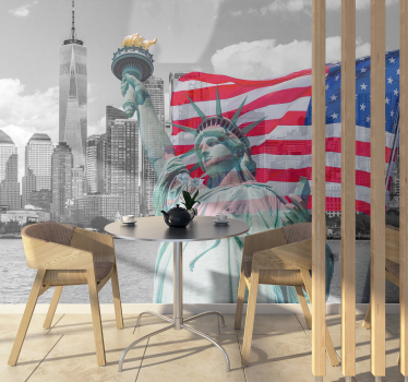 Fototapeta Nowy Jork statua wolności i panorama - TenStickers