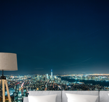 Fototapeta nowy jork widok na skyline nocą - TenStickers