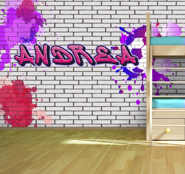 Fototapeta różowo-fioletowe graffiti piłka nożna - TenStickers