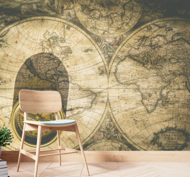 Fototapeta vintage mapa świata  - TenStickers