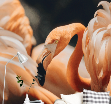 Fototapeta ze zwierzętami elegancka scena z flamingami - TenStickers