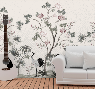 Fototapeta zwierzęta elegancka scena z żurawiami - TenStickers