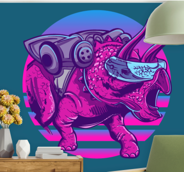 Fototapeta zwierzęta futurystyczny triceratops - TenStickers