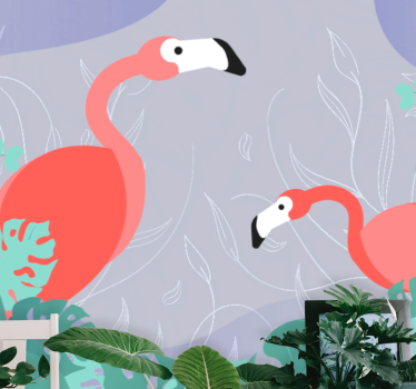 Fototapeta zwierzęta rodzina flamingów - TenStickers