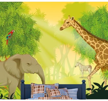 Fototapeta zwierzęta scena safari na sawannie - TenStickers