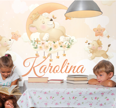 Fototapeta zwierzęta scena z marzycielskim lwem - TenStickers