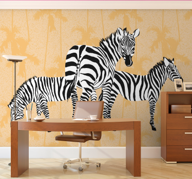 Fototapeta zwierzęta stylizowane trio zebry - TenStickers