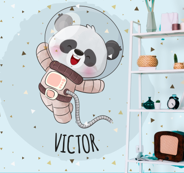 Fototapeta zwierzęta szczęśliwa pandka astronauta - TenStickers