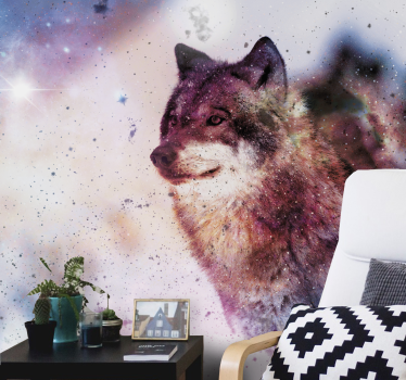 Fototapeta zwierzęta wilk w kosmosie - TenStickers
