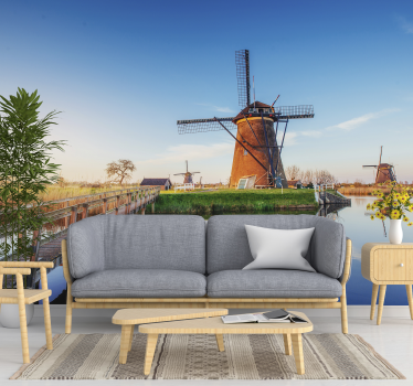 Fototapety Ámsterdam scena krajobrazowa wiatraka - TenStickers