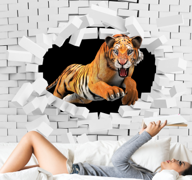 Fototapeta do pokoju młodzieżowego 3D tygrys - TenStickers