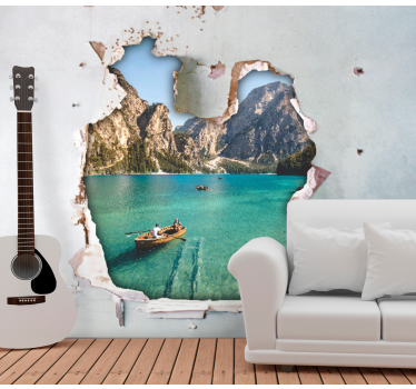 Zepsuty efekt trompe l'oeil z fototapetami - TenStickers