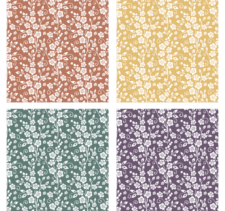 Podkładka pod kubek elegancki wzór kwiatowy - TenStickers