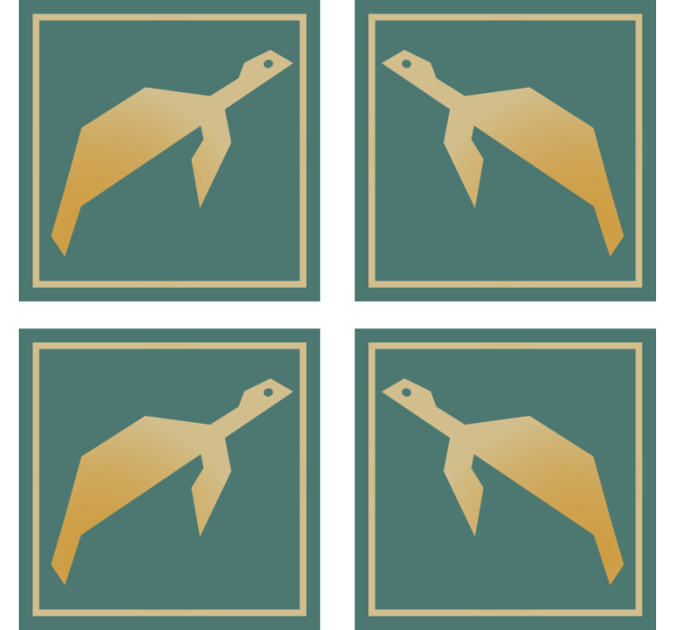 Podkładka pod kubek żółwie geometryczne - TenStickers