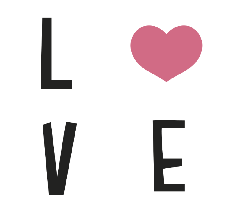 Podkładki pod kubek z napisem love - TenStickers