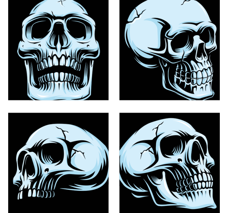 Podstawki pod kubek geek Duża podkładka pod kubek pod czaszkę - TenStickers