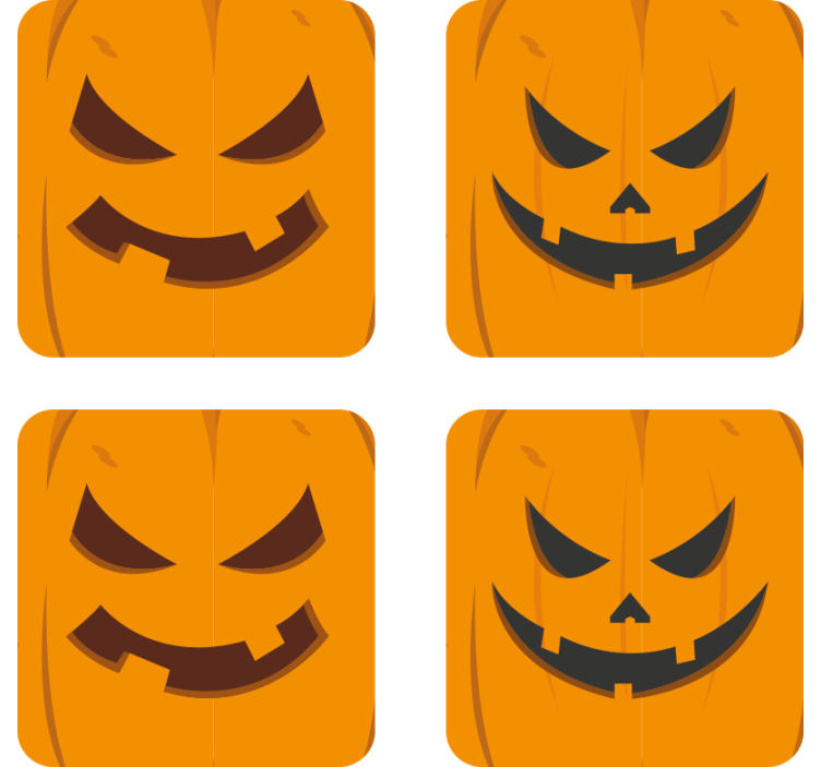 Różne podstawki pod kubek dynie Halloween - TenStickers
