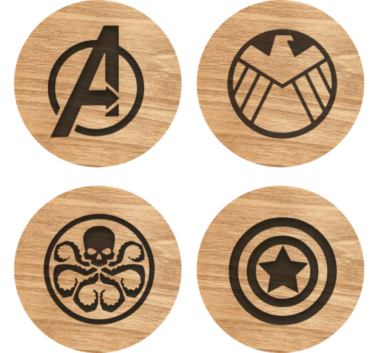 Podstawki pod kubek geek Zestaw podstawek avengers - TenStickers