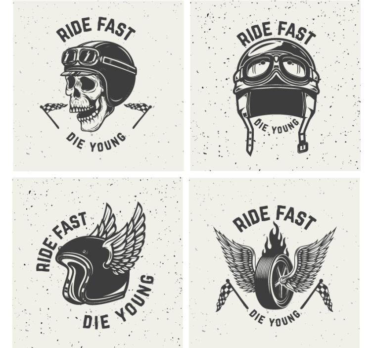 Podstawka pod kubek geek czaszka z goglami wyścigowymi - TenStickers