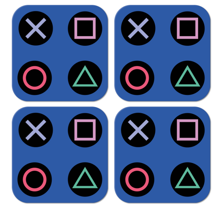 Podstawka pod kubek geek Zabawny kolorowy wzór playstation - TenStickers