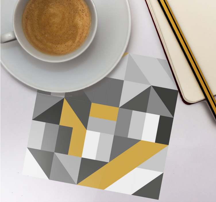 Nowoczesna Geometryczna ze złotymi elementami - TenStickers